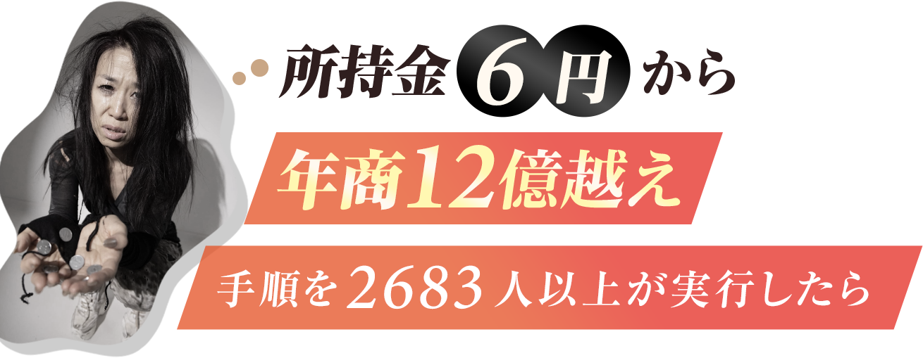 所持金6円だった私が年商6億5,000万円になった手順を